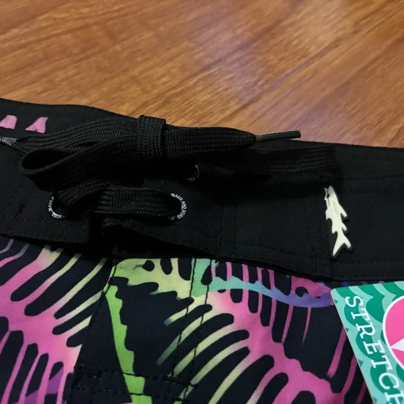 New! Maui And Sons Woman Swim Shorts Size 5 Black - Picture 5 of 6